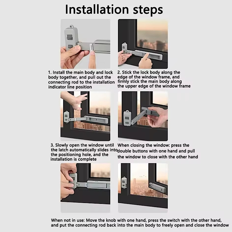 قفل ایمنی چندمنظوره پنجره مدل Eudemon