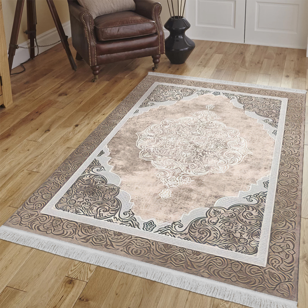 فرش مخمل نادی طرح سنتی کد O107