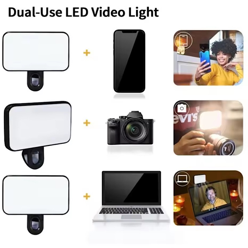 چراغ نورپردازی شارژی موبایل و لپ تاپ مدل کلیپسی