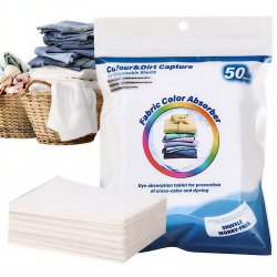 پد جذب کننده رنگ شستشوی لباس بسته 50 عددی